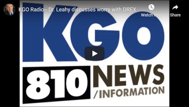 Image of KGO Radio– Dr. Leahy discusses worry with DREX Click to See Video