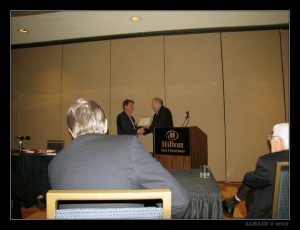 Dr. Leahy receiving Certificate of Recognition for Service on the Academy of Cognitive Therapy Board as Board Member and President
