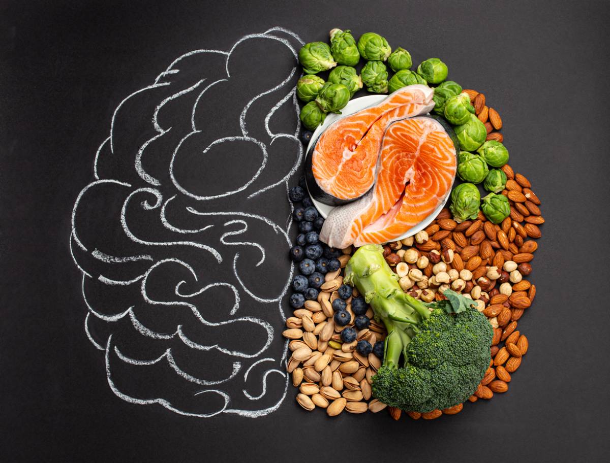 Concept image showing relationship of nutrition and mental health