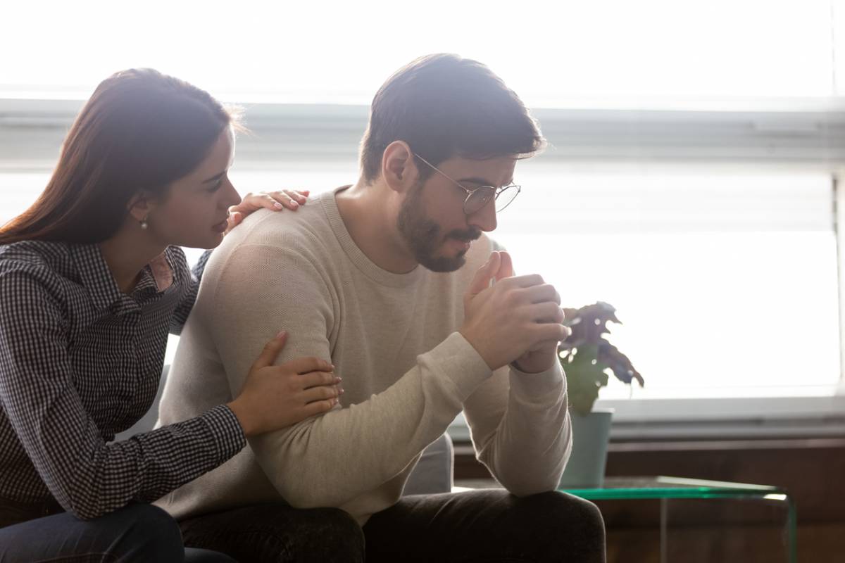 Woman helping her partner with personality disorders
