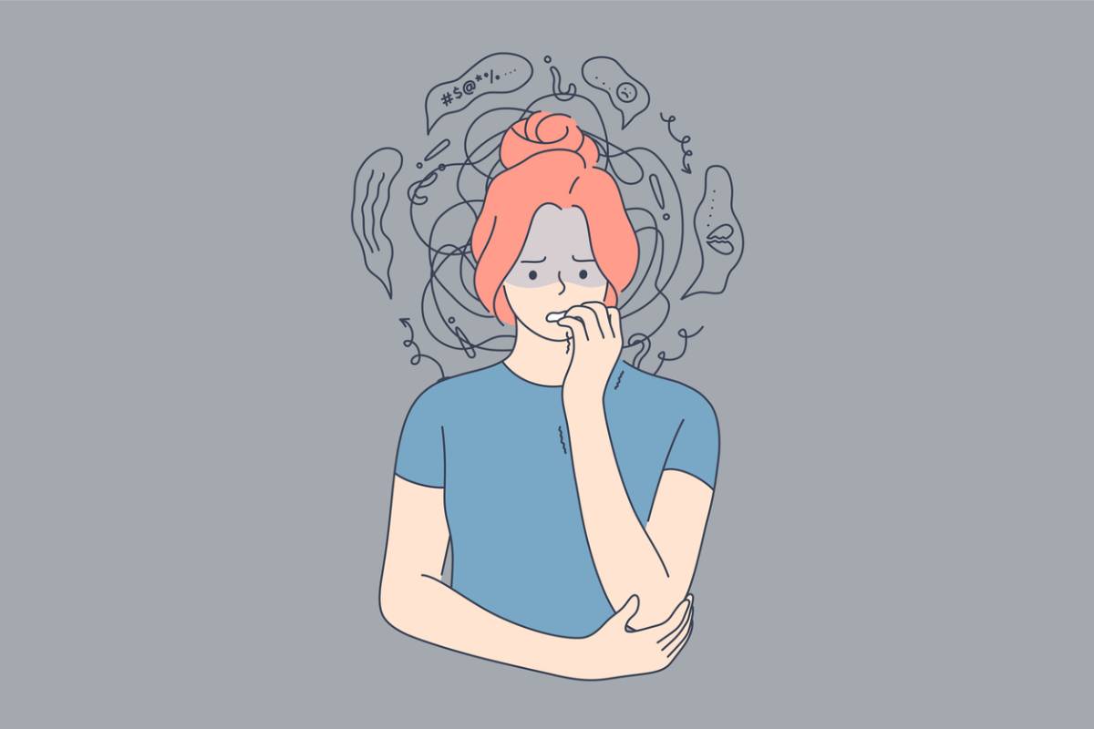 concept image of hidden signs of anxiety